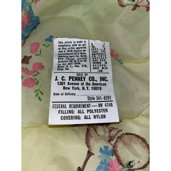 Vintage JCPenney Crib Quilt & Pillow Set Lace Edge Floral Baby Blanket Nursery - Picture 8 of 16